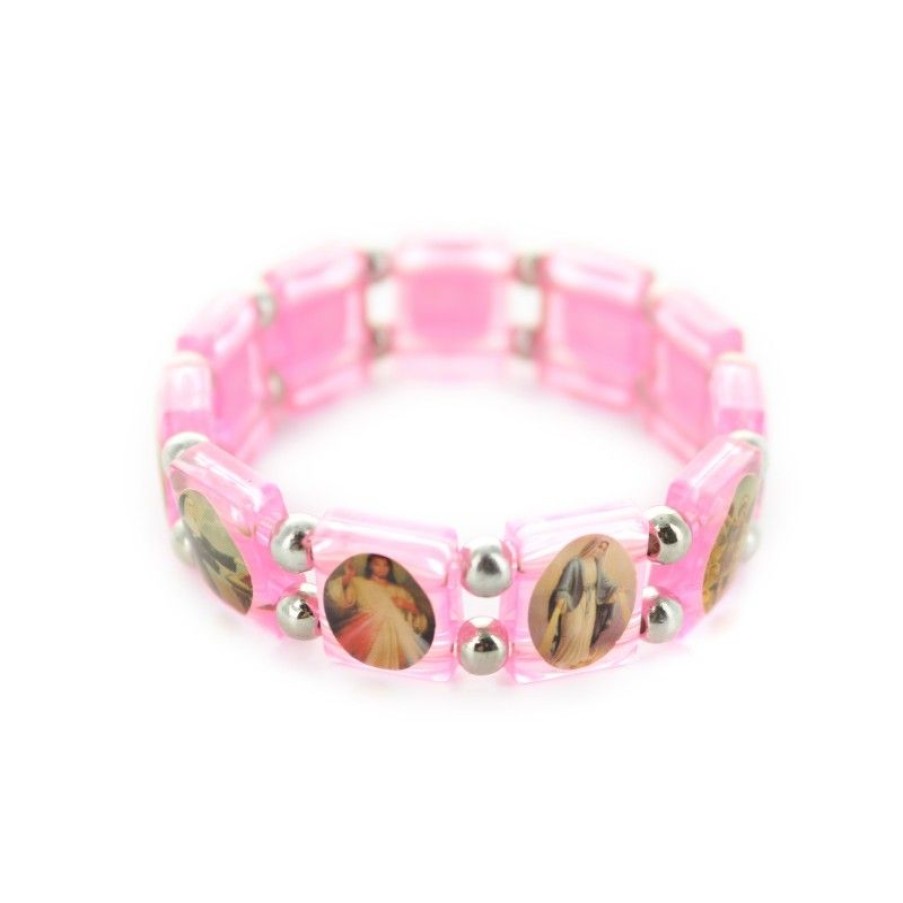 Palais du Rosaire Bracelet Fantaisie | Bracelet Extensible Avec Images De Saints