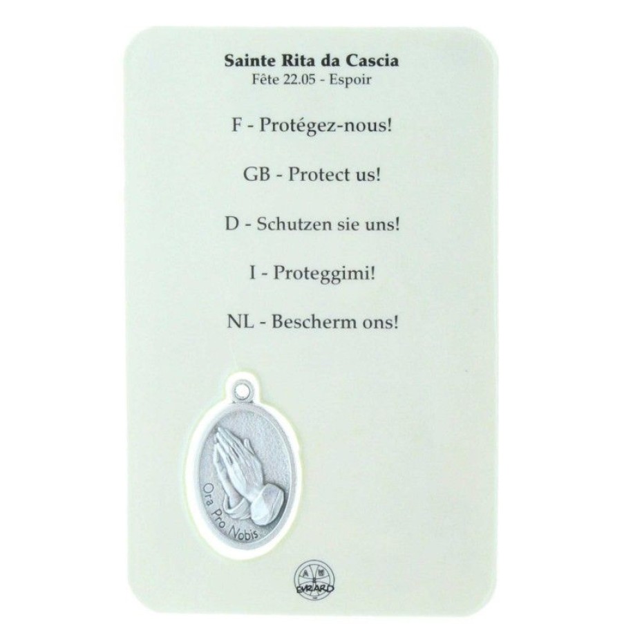 Palais du Rosaire Image Religieuse | Image Religieuse De Sainte Rita Avec Une Medaille