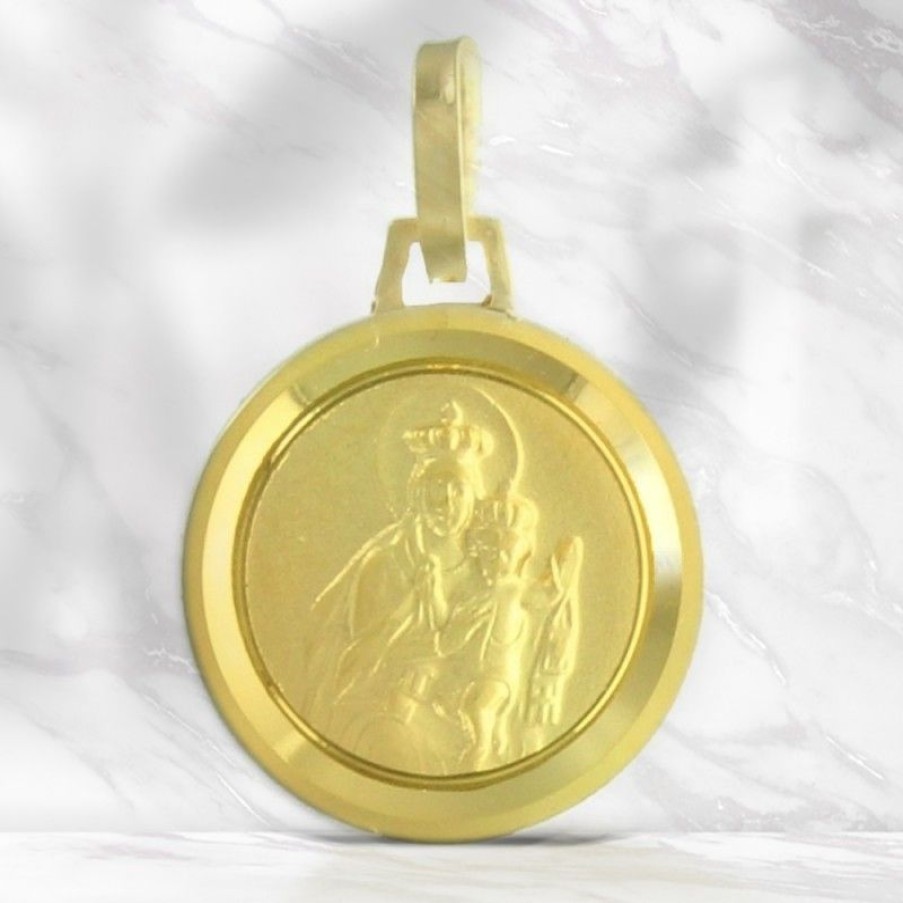 Palais du Rosaire Medaille Et Croix Or | Medaille Scapulaire En Or 12Mm