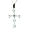 Palais du Rosaire Medaille Et Croix Argent | Parure Argent Pendentif Croix Avec Des Zircons Et Une Chaine 50Cm