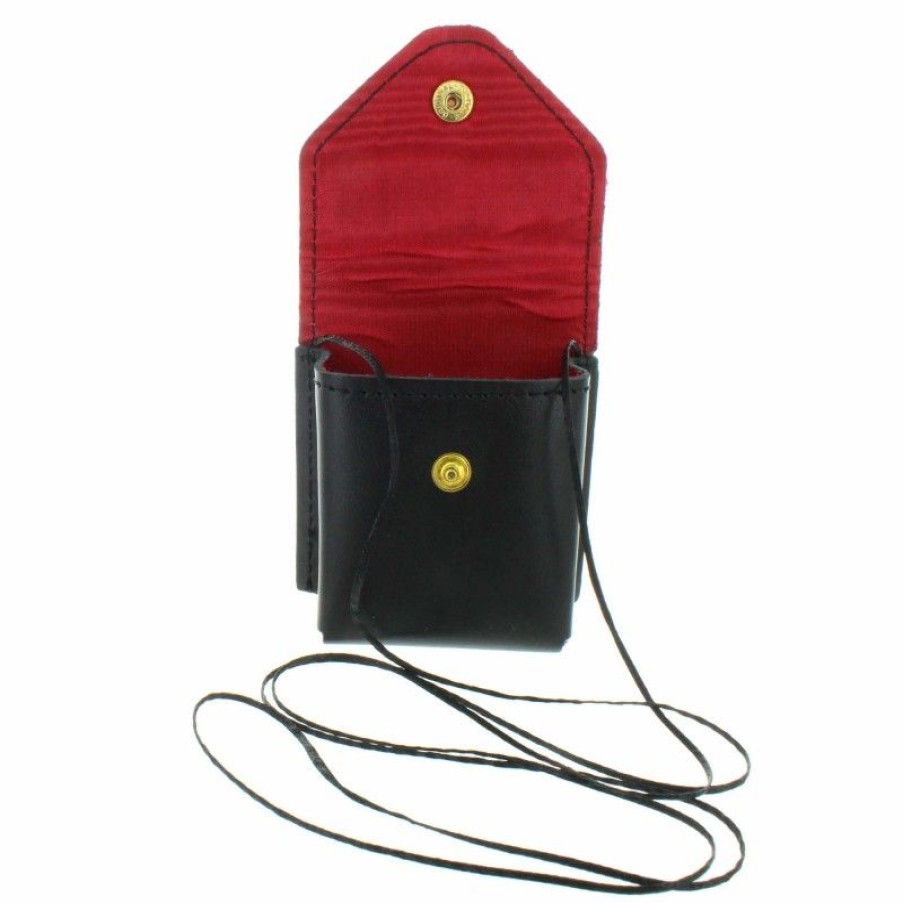 Palais du Rosaire Etui A Chapelet | Etui A Chapelet En Cuir Noir Avec Une Croix Doree