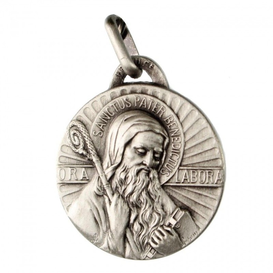 Palais du Rosaire Medaille Et Croix Metal | Medaille De Saint Benoit En Laiton 20Mm