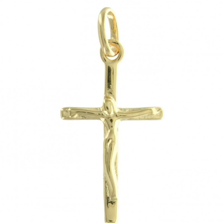 Palais du Rosaire Medaille Et Croix Plaque Or | Pendentif Croix Plaque Or Classique Avec Le Christ