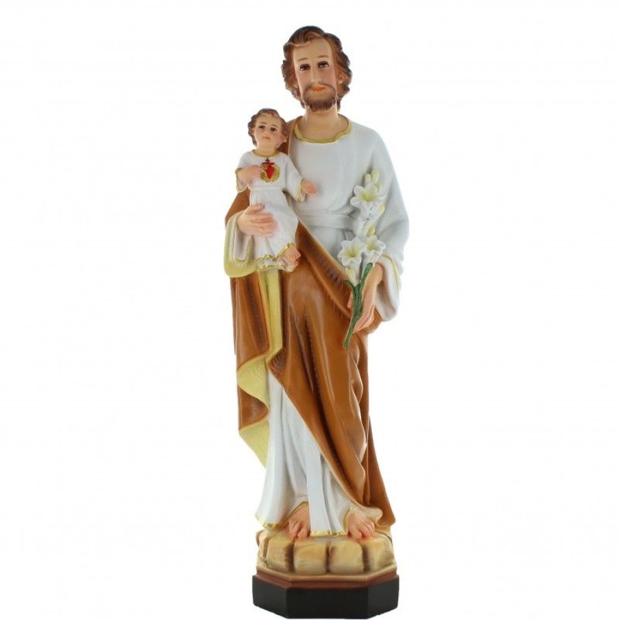 Palais du Rosaire Statue De Saint Joseph | Statue Saint Joseph Et Enfant Jesus En Resine 50Cm