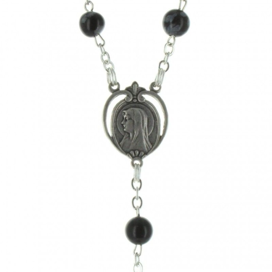 Palais du Rosaire Chapelet Pierre | Chapelet De Lourdes En Pierre Obsidienne