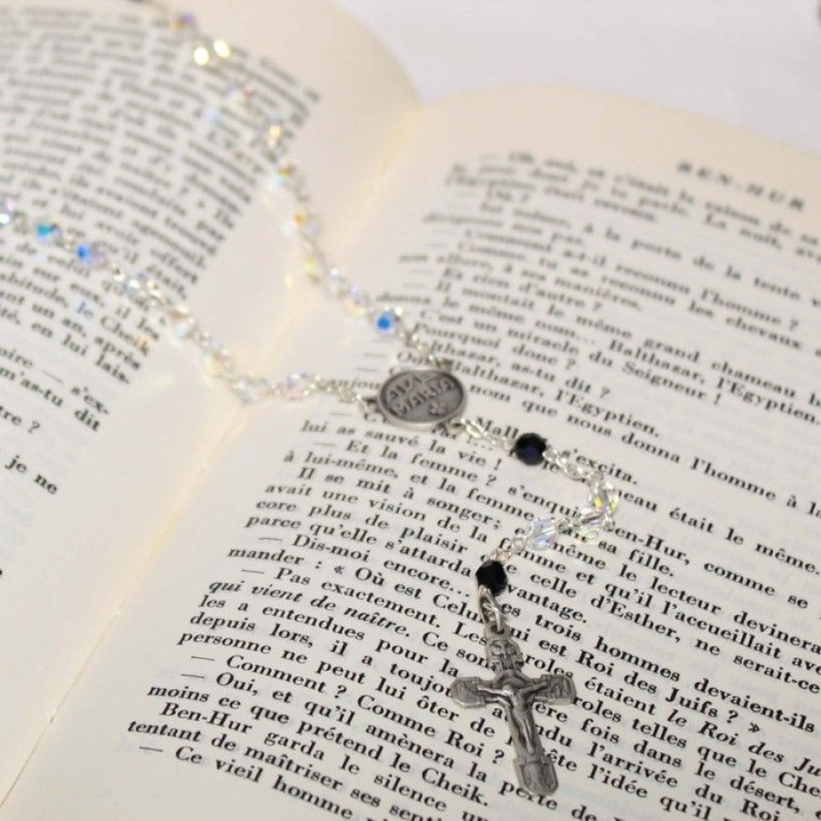 Palais du Rosaire Chapelet Argent | Chapelet De Lourdes En Argent Et Perles Swarovski 5Mm