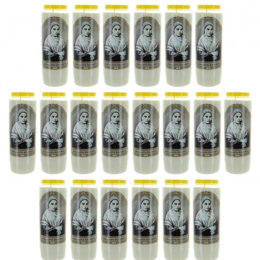 Palais du Rosaire Bougie Neuvaine | Lot De 20 Bougies De Neuvaine De Sainte Bernadette 17,5Cm