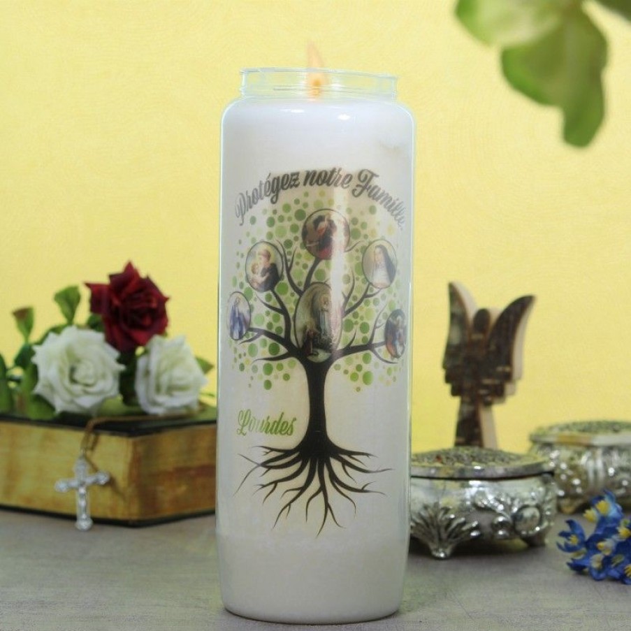 Palais du Rosaire Bougie Neuvaine | Bougie Neuvaine Arbre De Vie Protecteur 17,5Cm