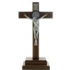Palais du Rosaire Crucifix Bois | Crucifix De Saint Benoit En Bois Sur Socle 30Cm