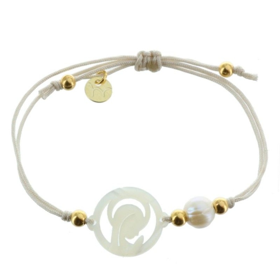 Palais du Rosaire Bracelet Fantaisie | Bracelet De Communion Avec Un Pendentif De La Vierge En Nacre