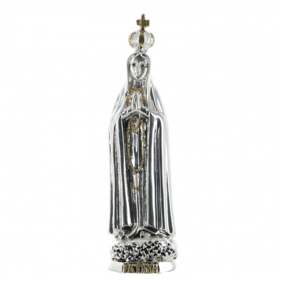 Palais du Rosaire Statue Vierge De Fatima | Statue Metallisee De Notre Dame De Fatima 12Cm