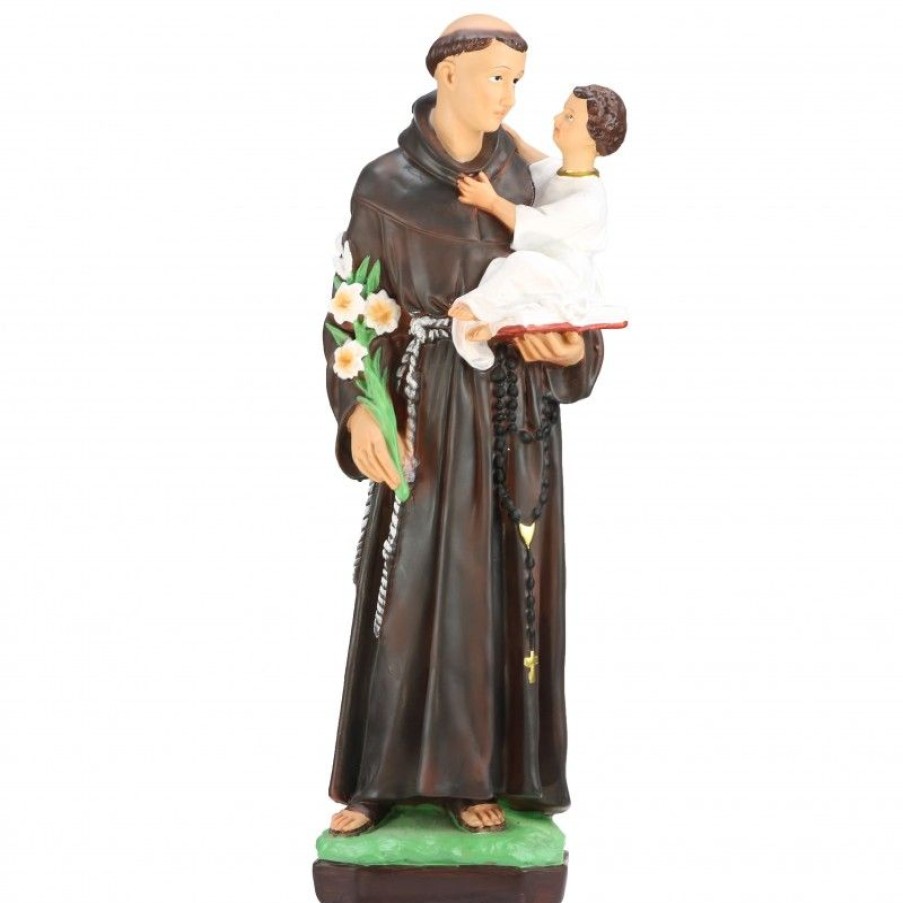Palais du Rosaire Statue De Saint Antoine | Statue De Saint Antoine 50Cm En Resine