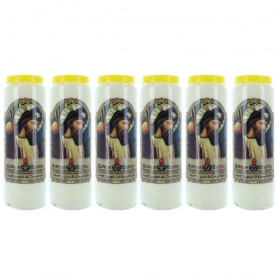 Palais du Rosaire Bougie Neuvaine | Lot De 6 Bougies Neuvaine Saint Jacques De Compostelle