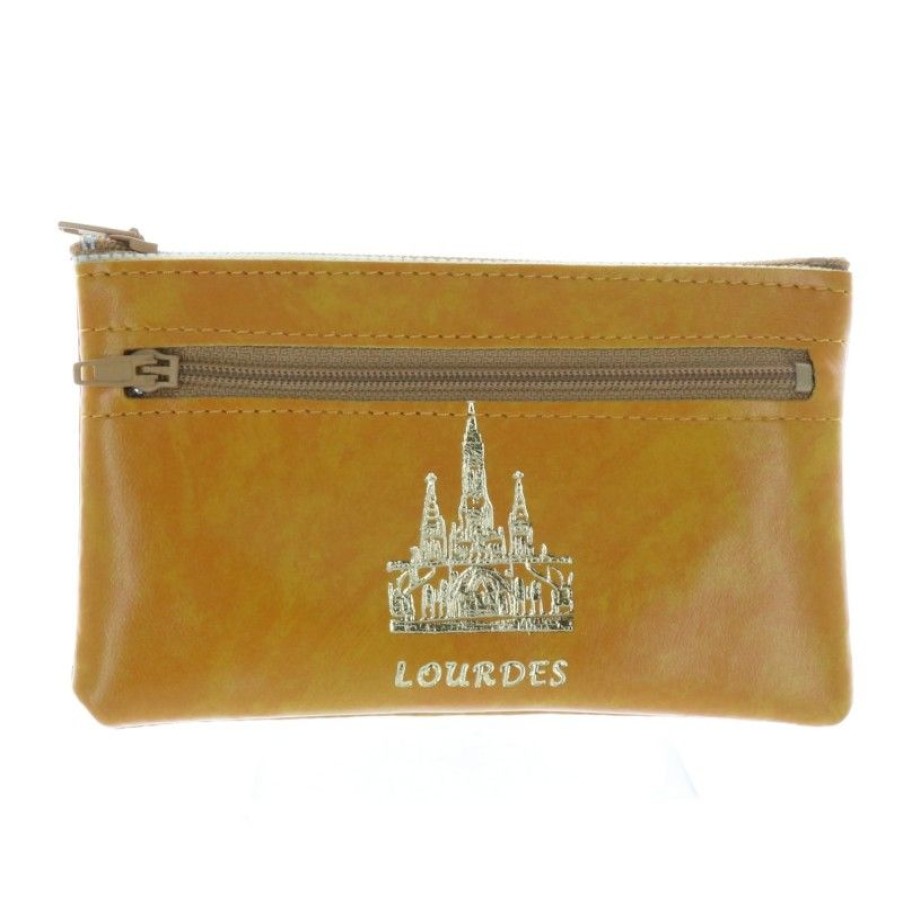Palais du Rosaire Porte&Monnaie | Porte Monnaie Simili Cuir Et Basilique De Lourdes Doree