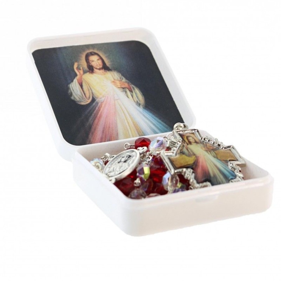 Palais du Rosaire Chapelet Verre | Chapelet De La Misericorde En Verre Avec Sa Boite