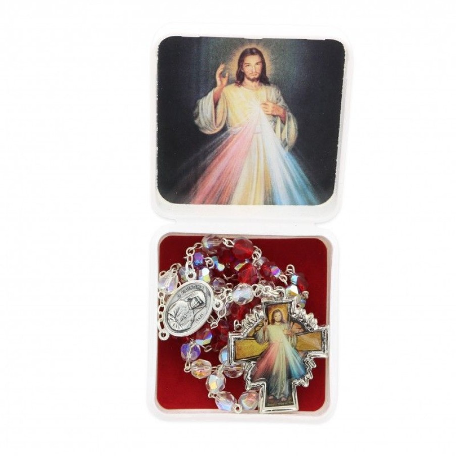 Palais du Rosaire Chapelet Verre | Chapelet De La Misericorde En Verre Avec Sa Boite