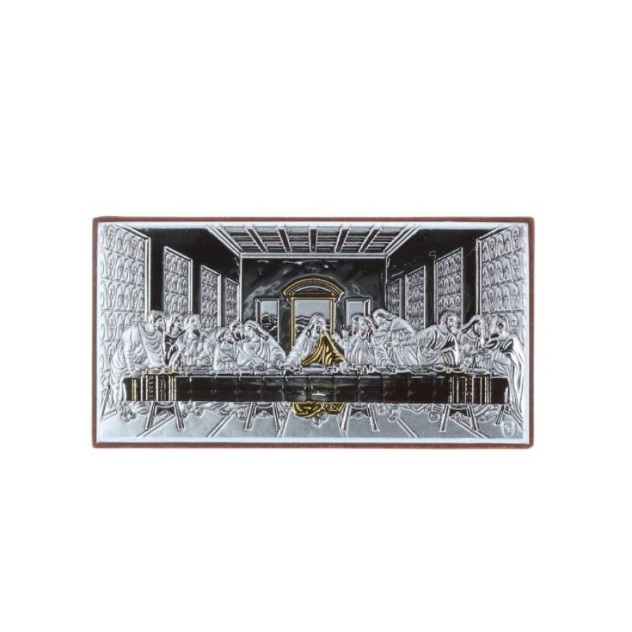 Palais du Rosaire Cadre Religieux | Cadre Religieux Cene Argente Et Dore 5 X 9 Cm