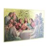 Palais du Rosaire Cadre Religieux | Plaquette En Bois De La Cene Sur Fond Mosaique 11X16Cm