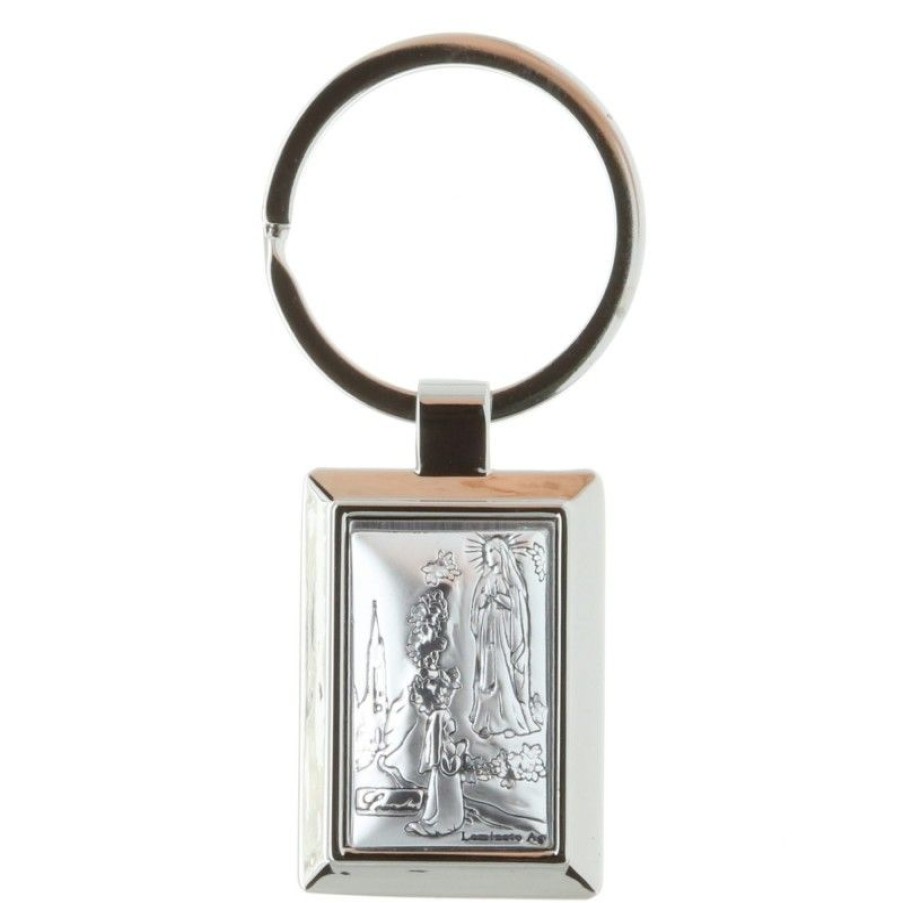Palais du Rosaire Porte&Cles | Porte-Cles Rectangle Apparition De Lourdes En Boite