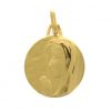 Palais du Rosaire Medaille Et Croix Plaque Or | Medaille En Plaque Or 16Mm Avec Vierge De Profil