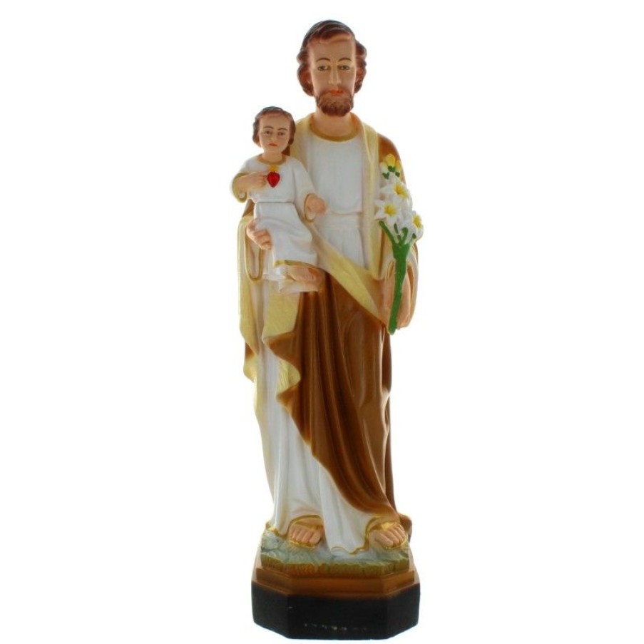 Palais du Rosaire Statue De Saint Joseph | Statue De Saint Joseph A L'Enfant Jesus En Resine Coloree 40Cm