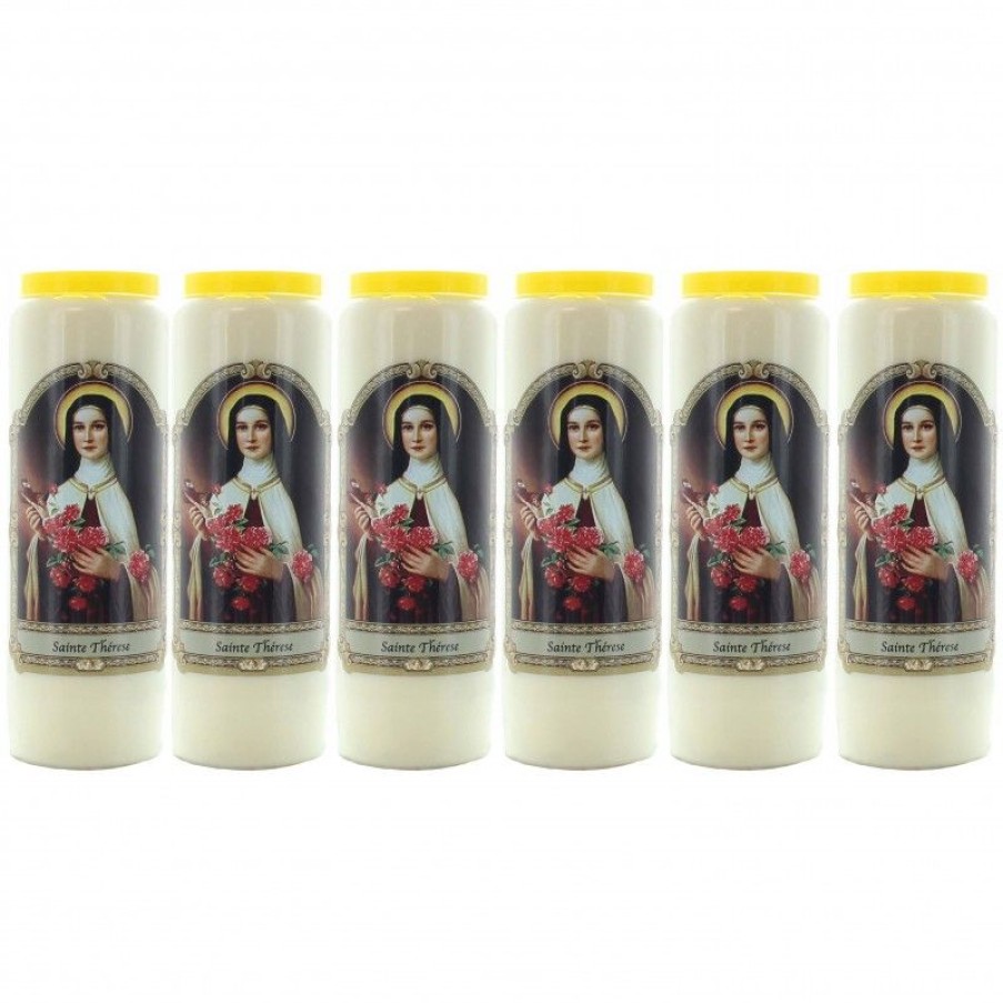 Palais du Rosaire Bougie Neuvaine | Lot De 6 Bougies De Neuvaine Sainte Therese 17,5 Cm