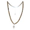 Palais du Rosaire Collier Fantaisie | Collier Avec Perle En Bois Et Hematite Et Pendentif Croix