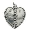 Palais du Rosaire Medaille Et Croix Metal | Medaille De Notre Dame De Lourdes En Forme De Coeur En Plaque Argent