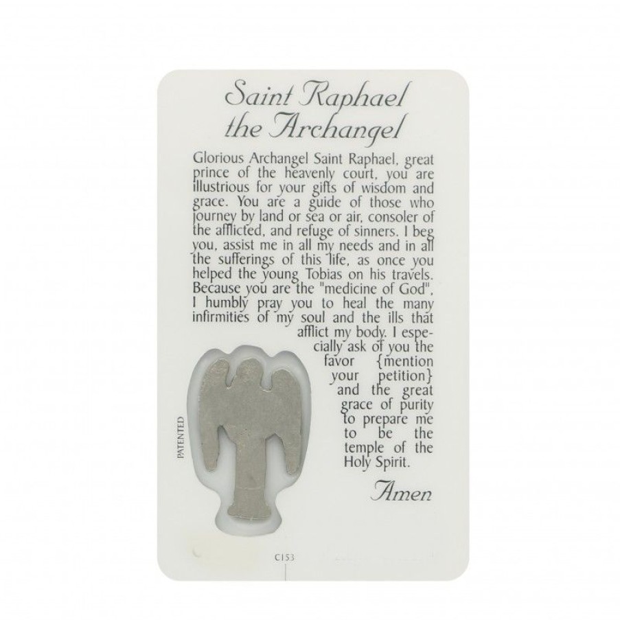 Palais du Rosaire Image Religieuse | Carte De Priere Saint Raphael Avec Medaille