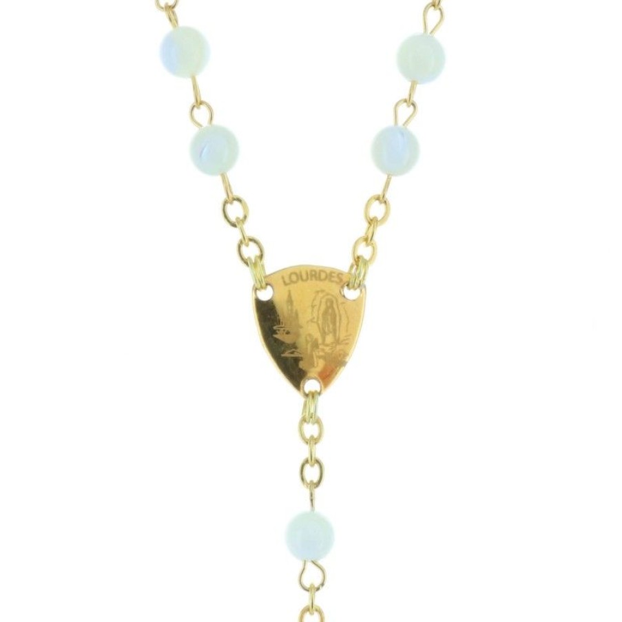Palais du Rosaire Chapelet Nacre | Chapelet De Lourdes Nacre Blanche Et Coeur Apparition Et Basilique De Lourdes