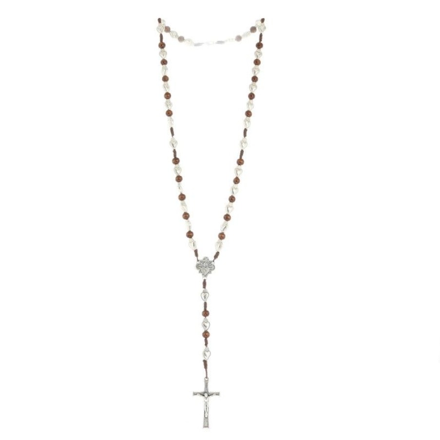 Palais du Rosaire Chapelet Bois | Chapelet Ex Voto En Corde Et Bois Marron