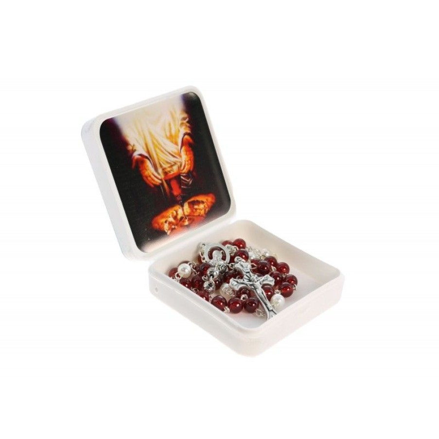 Palais du Rosaire Chapelet Verre | Chapelet Du Precieux Sang En Verre Avec Sa Boite Decoree