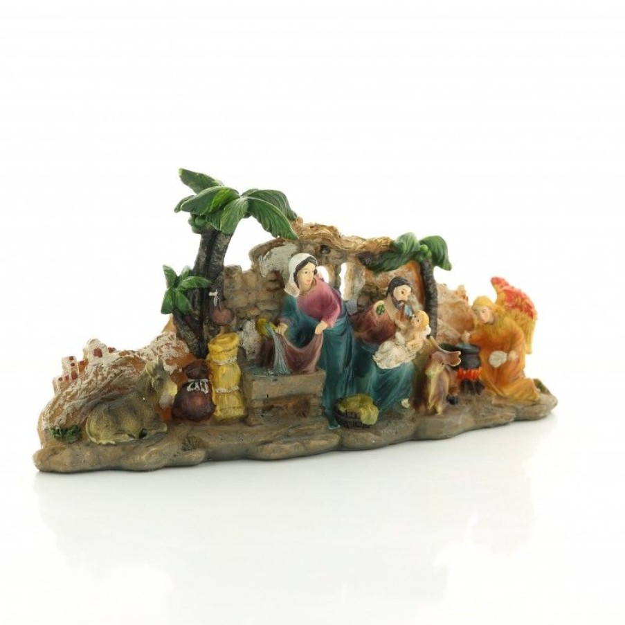 Palais du Rosaire Creche | Creche Complete En Resine Coloree 20 Cm