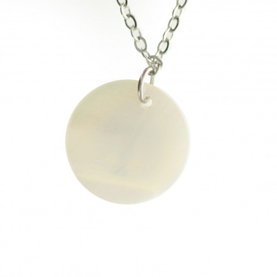 Palais du Rosaire Collier Fantaisie | Chaine Et Pendentif Rond En Nacre Avec Arbre De Vie