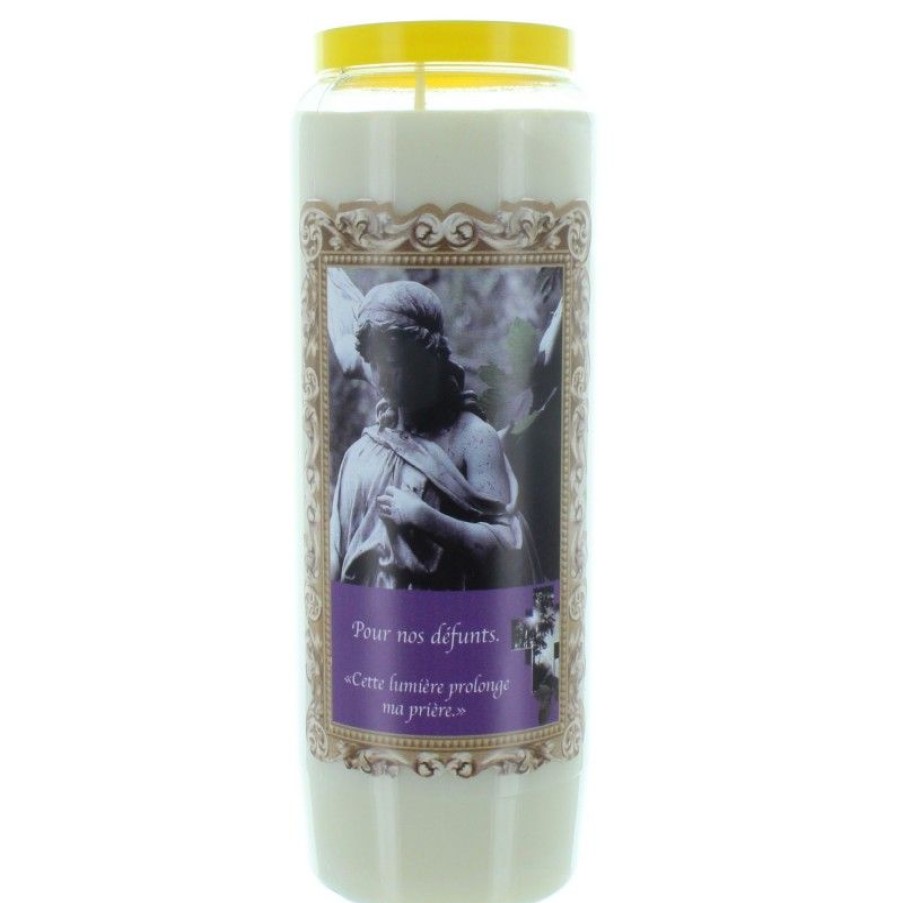 Palais du Rosaire Bougie Neuvaine | Lot De 6 Bougies Neuvaine Pour Les Defunts 17,5Cm