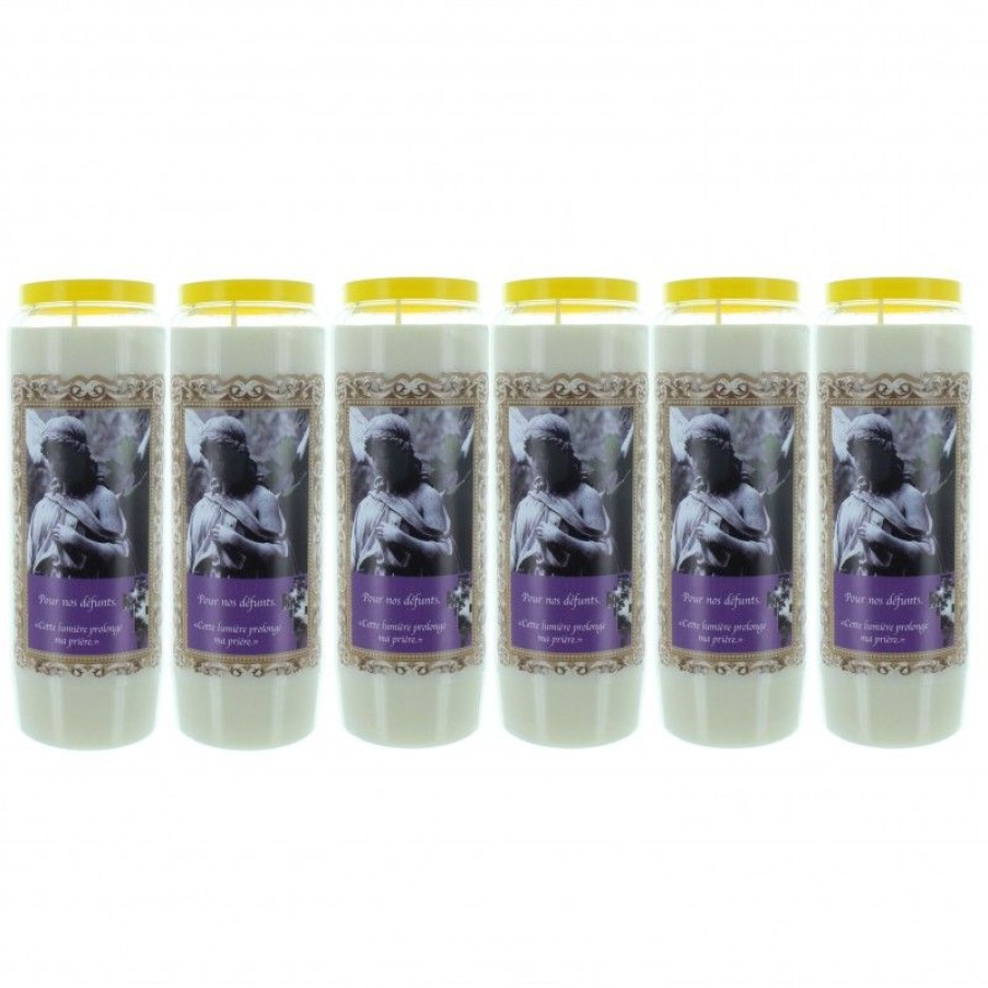 Palais du Rosaire Bougie Neuvaine | Lot De 6 Bougies Neuvaine Pour Les Defunts 17,5Cm