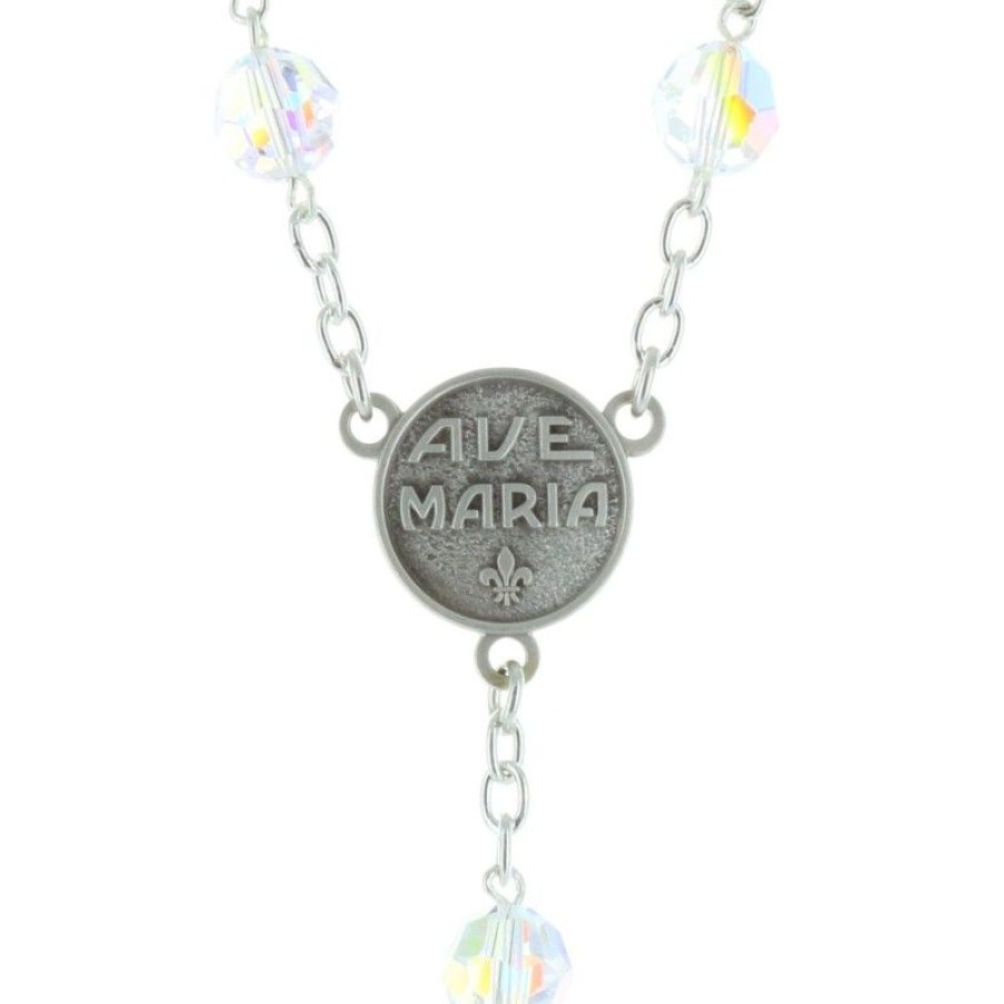 Palais du Rosaire Chapelet Argent | Chapelet De Lourdes En Cristal Swarovski, Chaine Argent Et Coeur Apparition De Lourdes