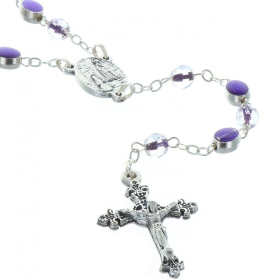 Palais du Rosaire Chapelet Verre | Chapelet Verre Et Grains Facetes Vierge Miraculeuse