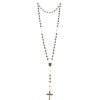 Palais du Rosaire Chapelet Bois | Chapelet Dore Avec Grains Bois Ovales Coeur Et Croix Emailles