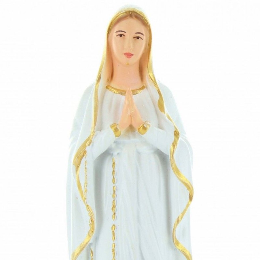Palais du Rosaire Autre Statue De La Vierge | Statue De La Vierge De Lourdes Blanche Et Doree 18Cm