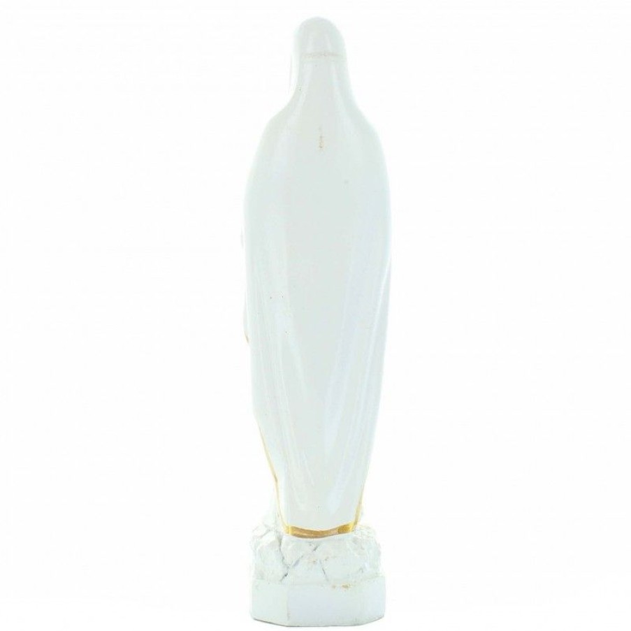 Palais du Rosaire Autre Statue De La Vierge | Statue De La Vierge De Lourdes Blanche Et Doree 18Cm