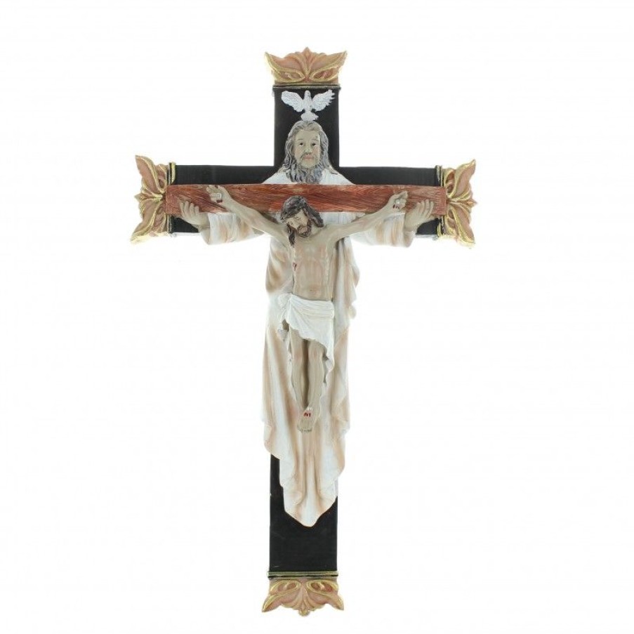 Palais du Rosaire Crucifix Resine | Crucifix De La Sainte Trinite Resine 30Cm