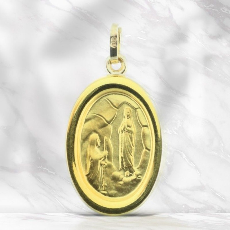 Palais du Rosaire Medaille Et Croix Or | Medaille De Lourdes En Or, Double Face