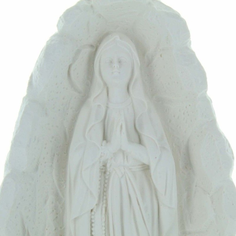 Palais du Rosaire Benitier | Benitier De L'Apparition De Lourdes Dans La Grotte A Poser En Resine 18Cm