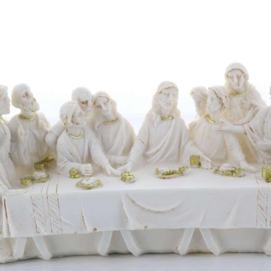 Palais du Rosaire Paques | Statue De La Cene En Resine Blanche 18X9Cm