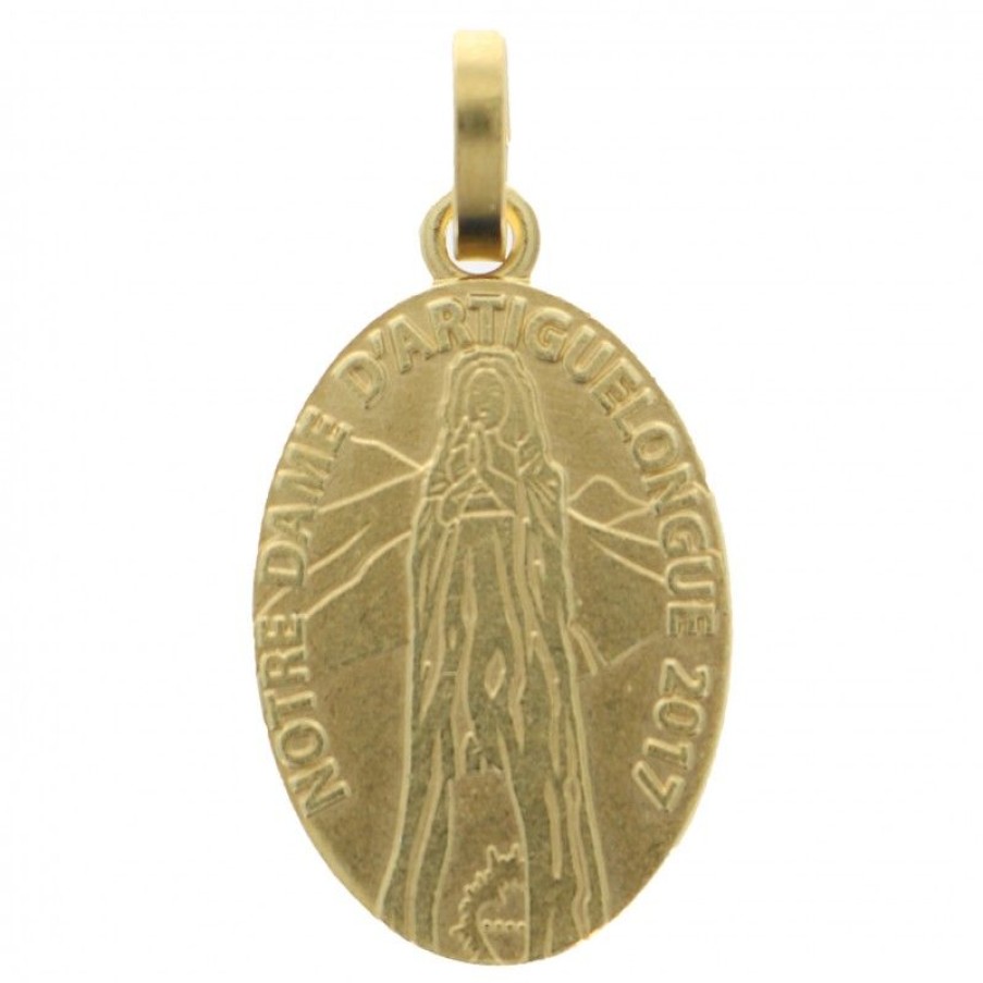 Palais du Rosaire Medaille Et Croix Metal | Medaille Notre-Dame D'Artiguelongue En Metal Dore