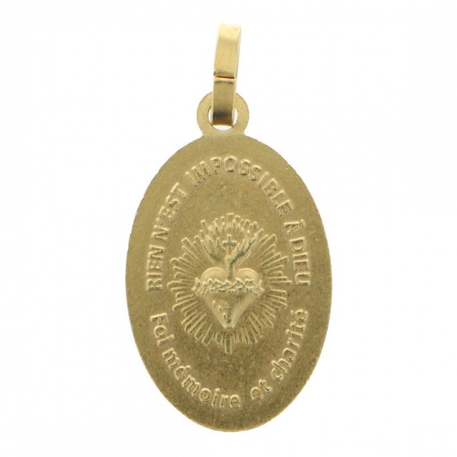 Palais du Rosaire Medaille Et Croix Metal | Medaille Notre-Dame D'Artiguelongue En Metal Dore