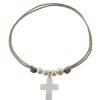 Palais du Rosaire Collier Fantaisie | Collier De Communion Avec Un Pendentif Croix En Nacre