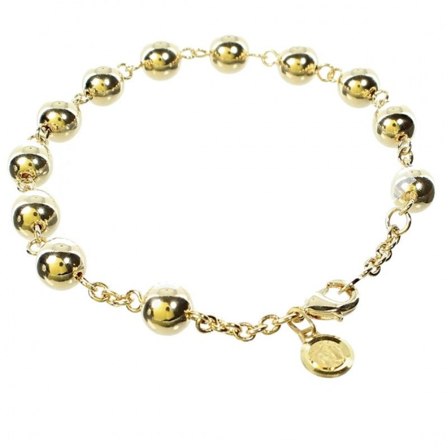 Palais du Rosaire Bracelet Dizainier | Bracelet Dizainier En Plaque Or Avec Medaille De L'Apparition