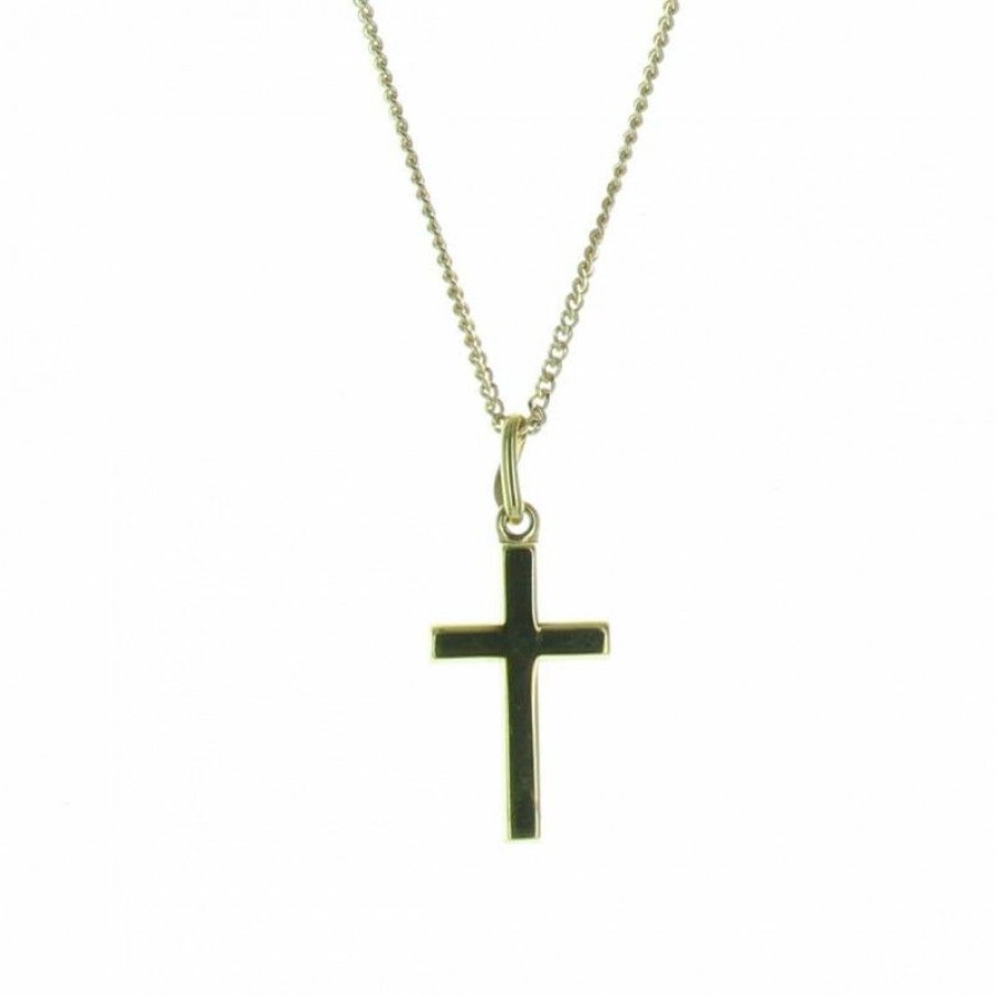 Palais du Rosaire Collier En Plaque Or | Chaine En Plaque Or Avec Une Croix Baton